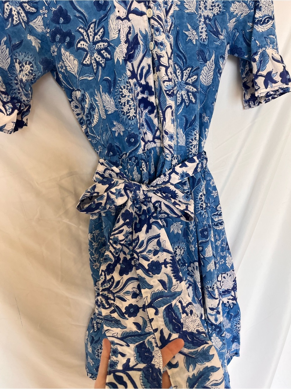 Indian Block Print Button-Front Mini Dress by Mod’s Mahal - Picture 11 of 11